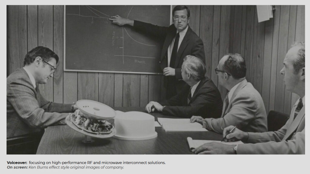Screenshot from a storyboard giving direction to the producer