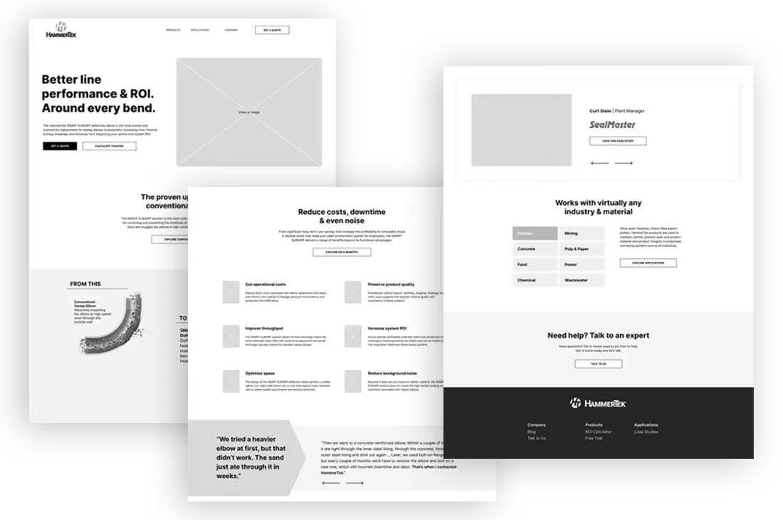 Wireframe screenshots