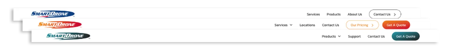 Three different menu bar