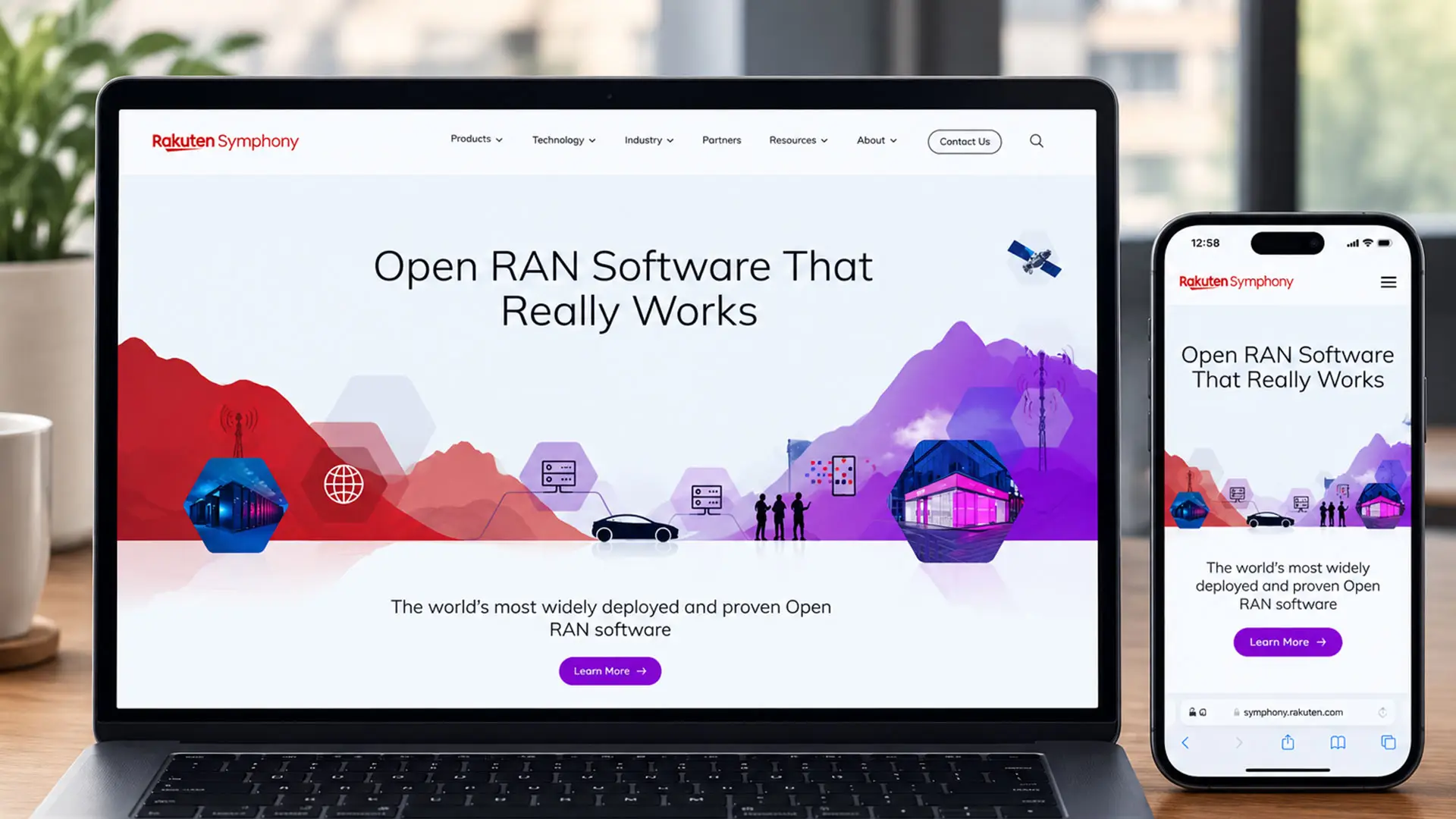 responsive openran website in desktop and mobile