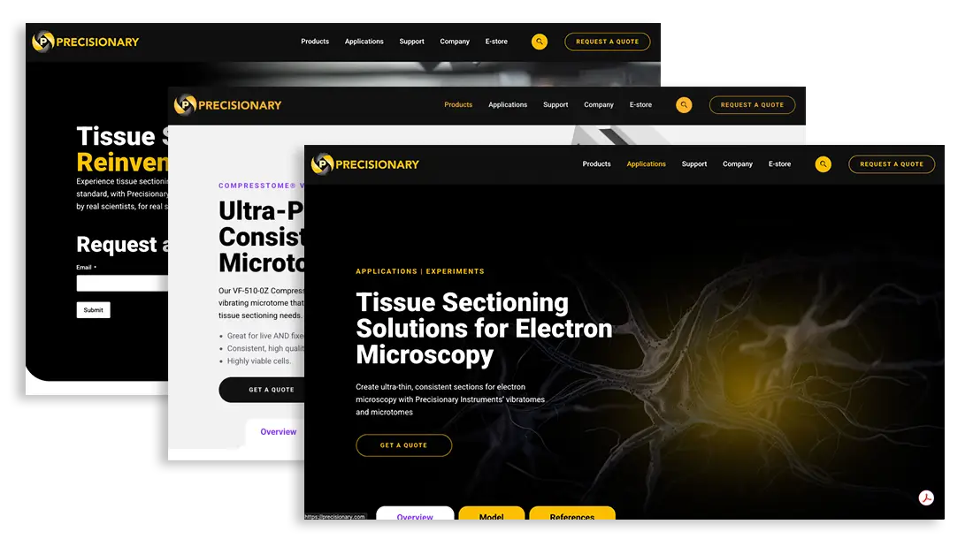 3 interfaces for three different pages