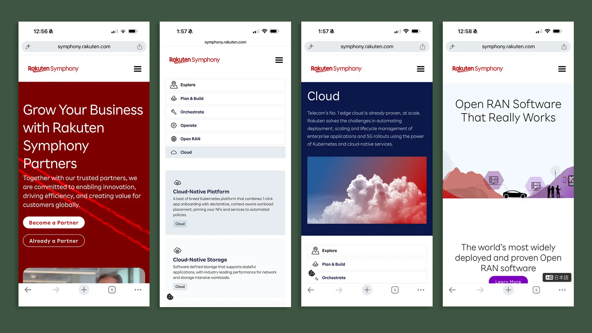 Four mobile interfaces
